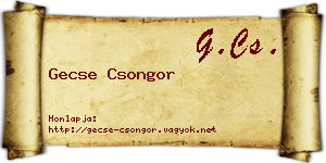Gecse Csongor névjegykártya